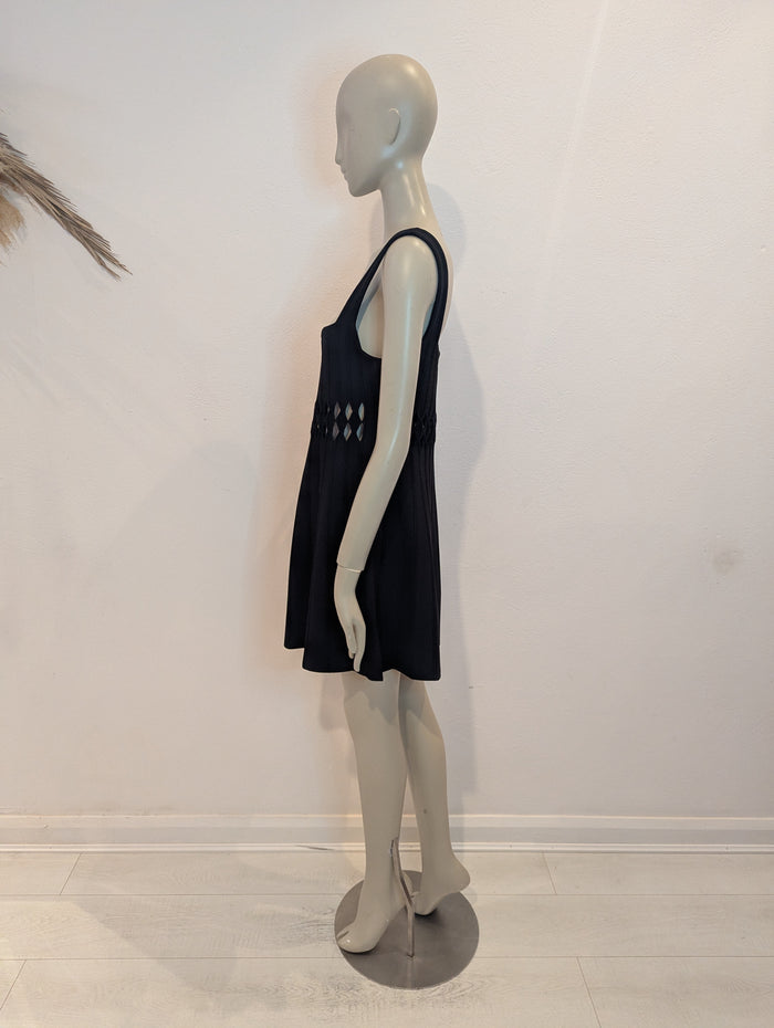 Aje Black Knit Mini Dress XL