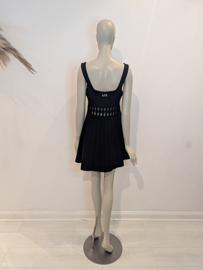 Aje Black Knit Mini Dress XL