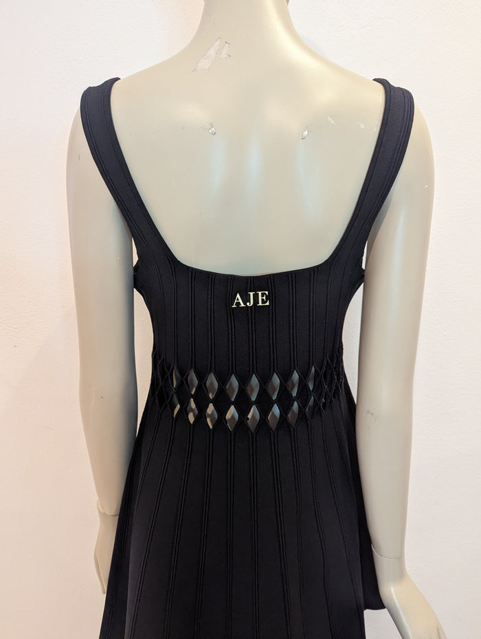 Aje Black Knit Mini Dress XL
