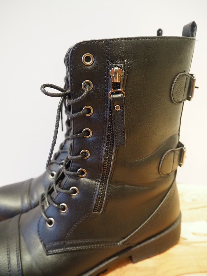AJVqani Black Biker Boot Size 6