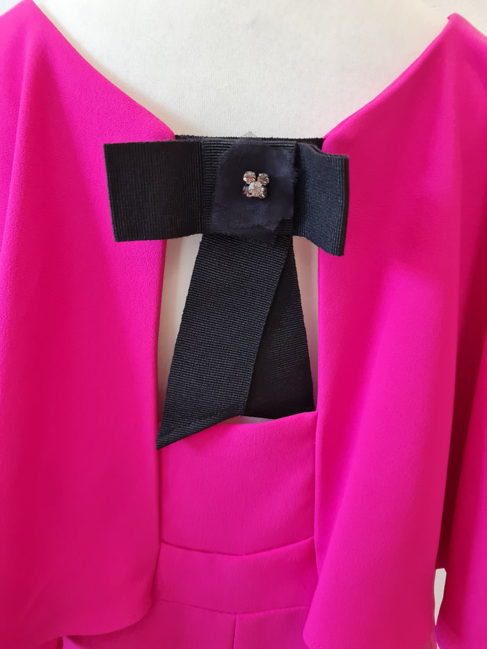 Alba Conde Pink cape dress 16