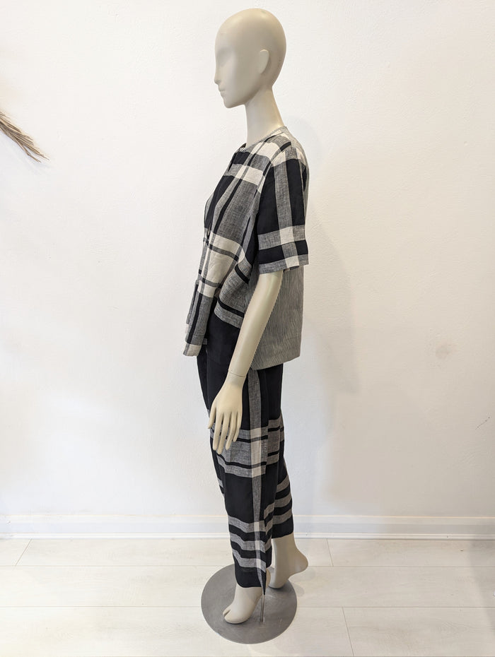 Alembika Grey Check Trouser Two Piece Medium
