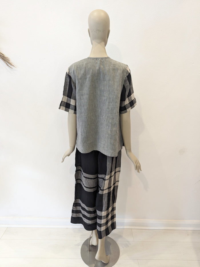 Alembika Grey Check Trouser Two Piece Medium