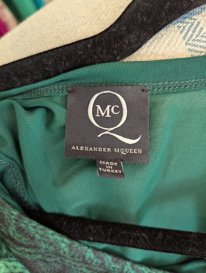 Alexander McQueen green chain print dress M