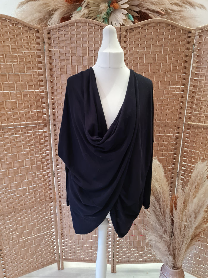 All Saints black cowl neck jumper M