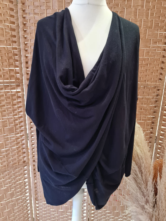 All Saints black cowl neck jumper M