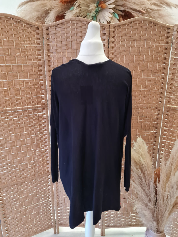 All Saints black cowl neck jumper M