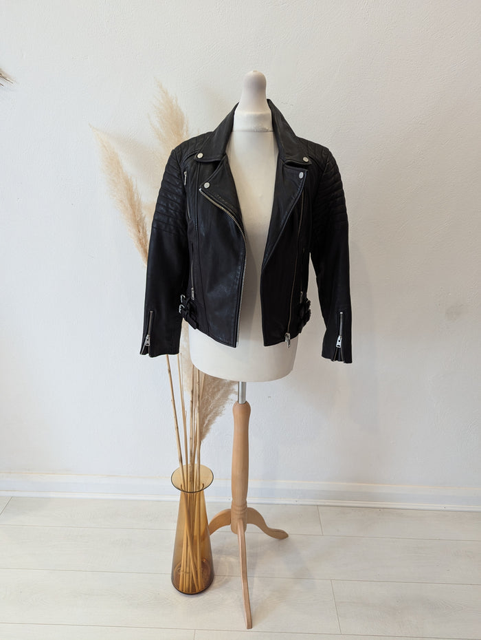 All Saints Black Leather Jacket 6