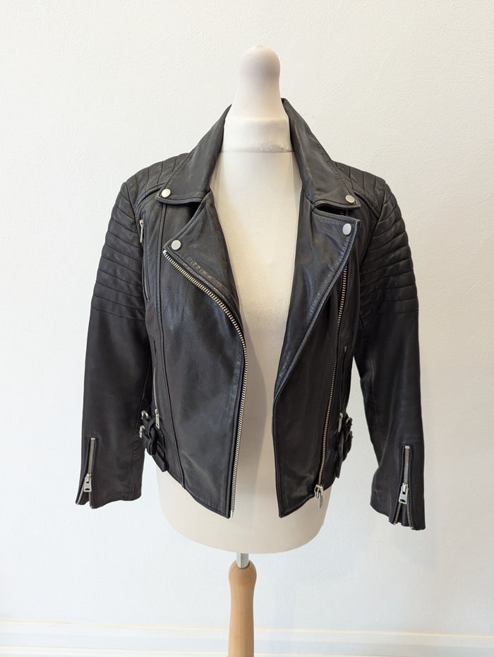 All Saints Black Leather Jacket 6