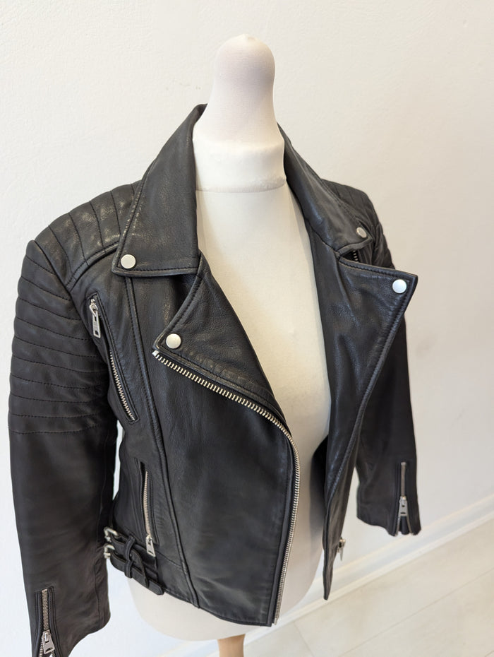 All Saints Black Leather Jacket 6