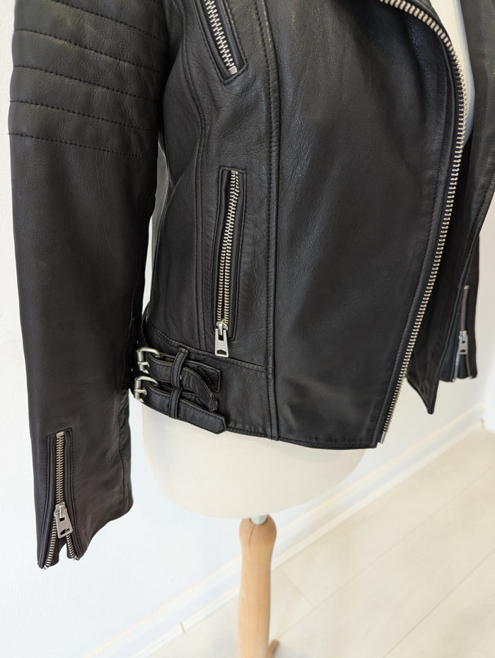 All Saints Black Leather Jacket 6
