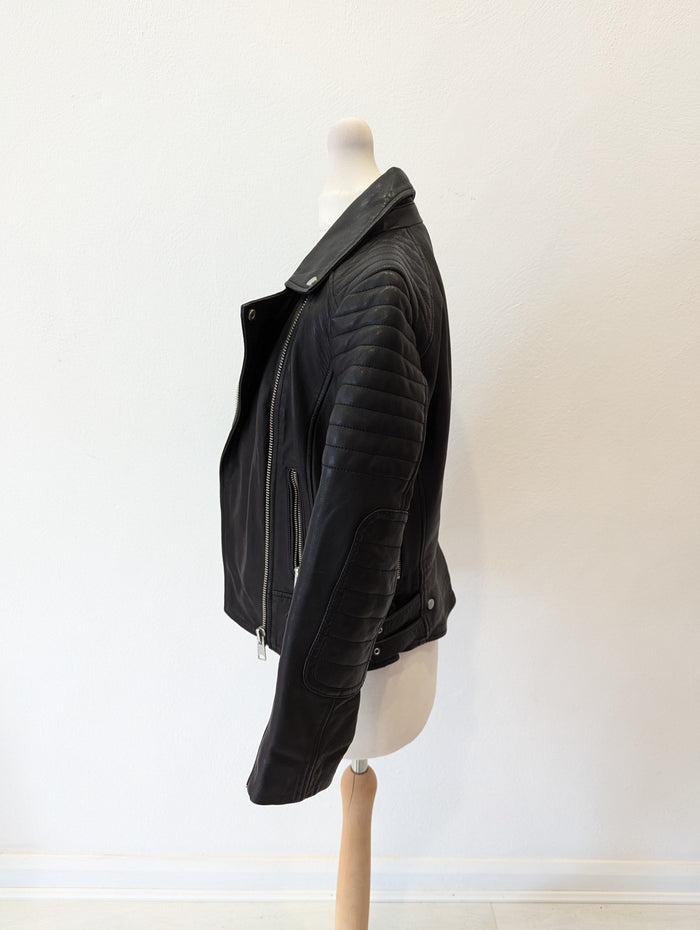 All Saints Black Leather Jacket 6