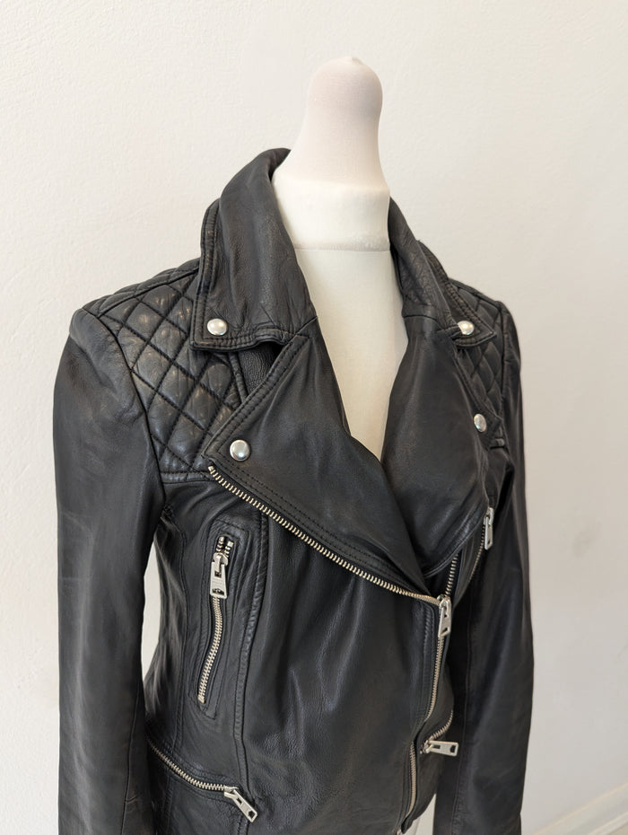 All Saints Black leather jacket 8