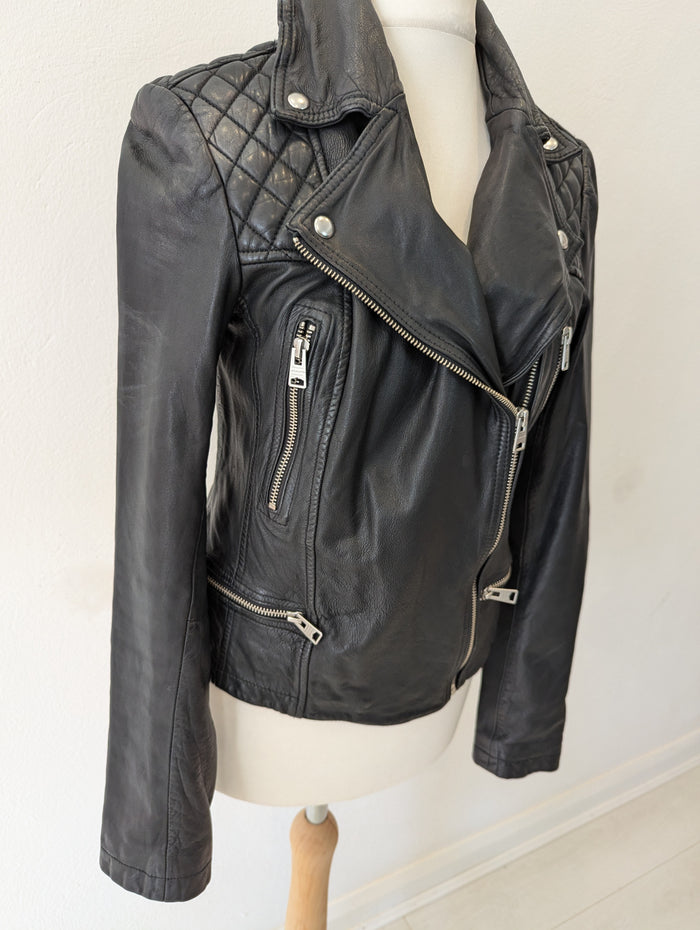 All Saints Black leather jacket 8