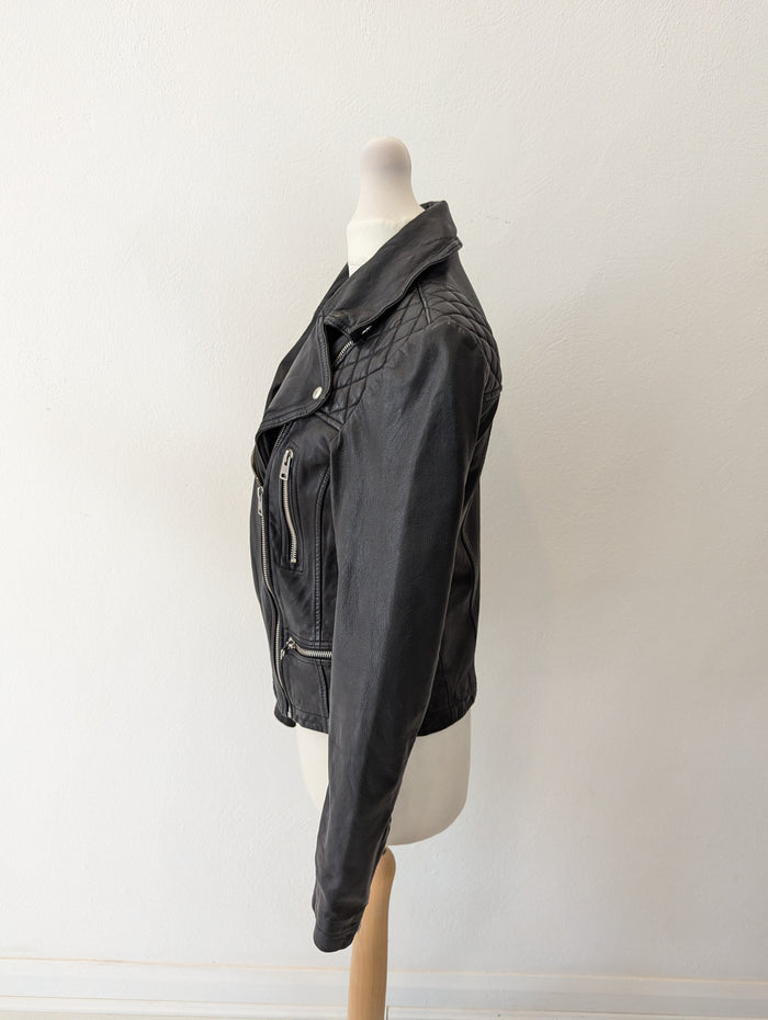All Saints Black leather jacket 8
