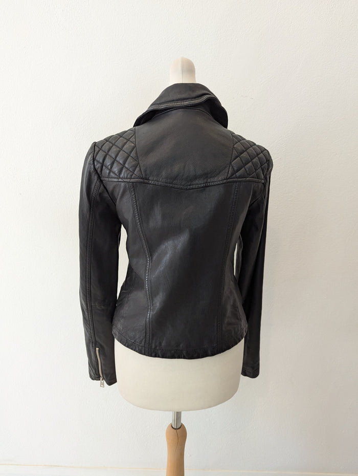All Saints Black leather jacket 8