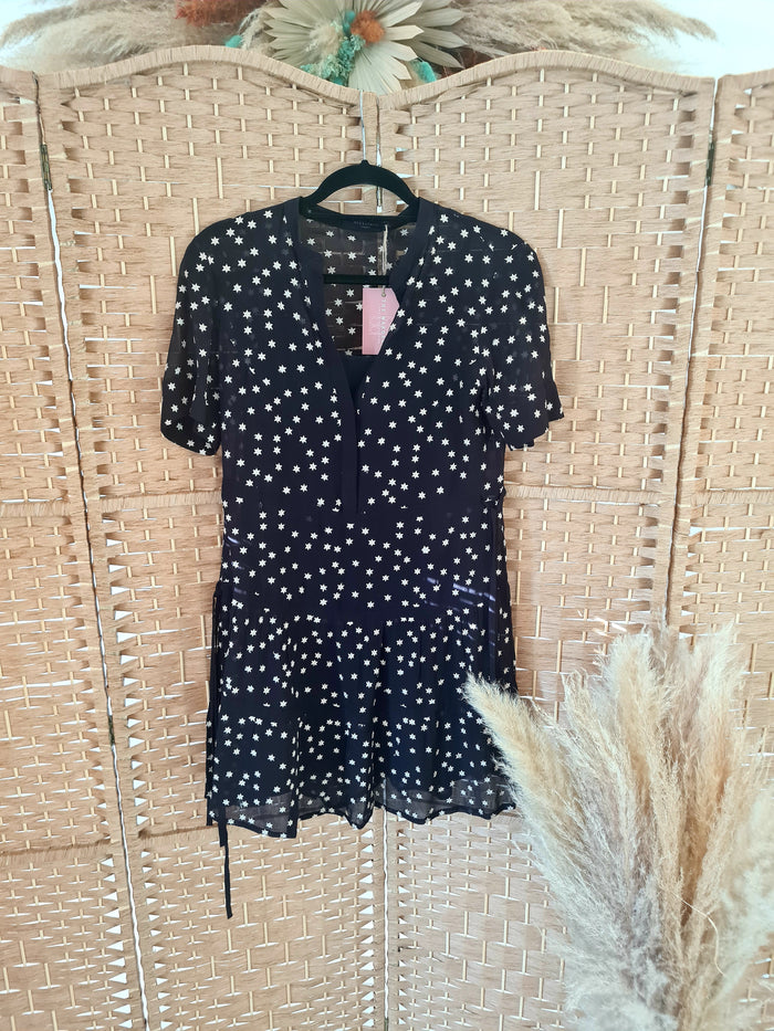 All Saints Black star dress S