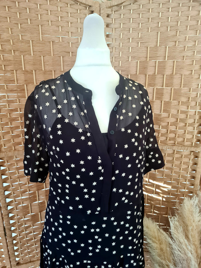 All Saints Black star dress S