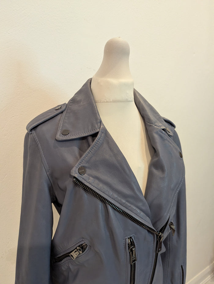 Allsaints Blue Leather Jacket 8