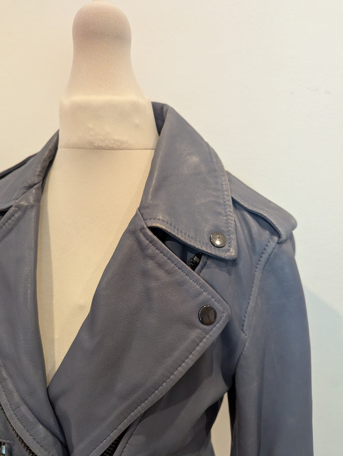 Allsaints Blue Leather Jacket 8
