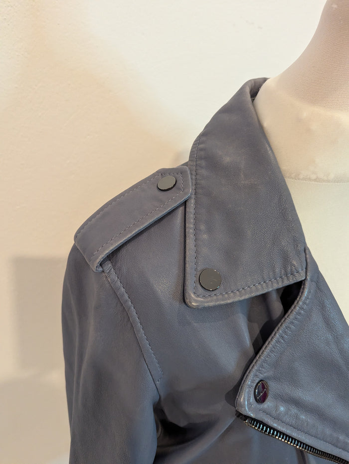 Allsaints Blue Leather Jacket 8