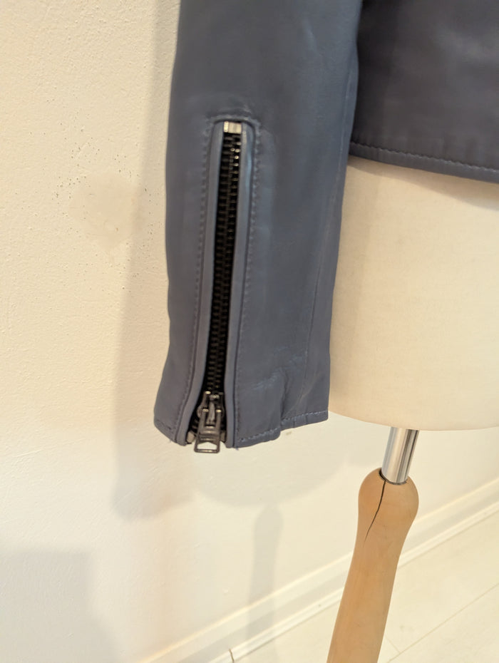 Allsaints Blue Leather Jacket 8