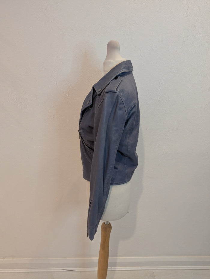 Allsaints Blue Leather Jacket 8