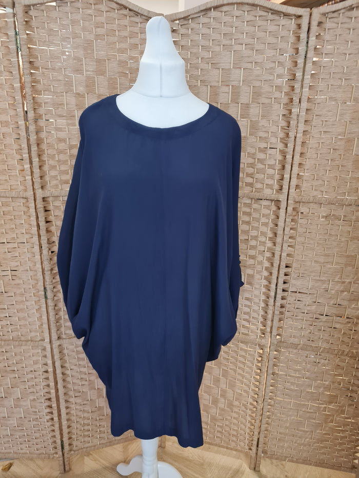 Alpha 60 Navy Oversized Batwing Tunic Size XS