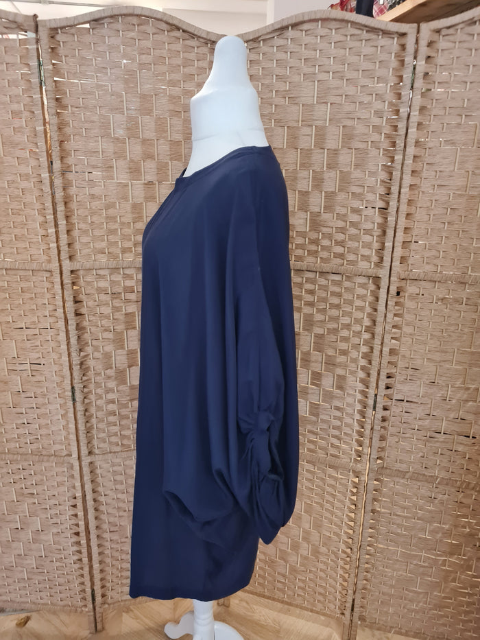 Alpha 60 Navy Oversized Batwing Tunic Size XS