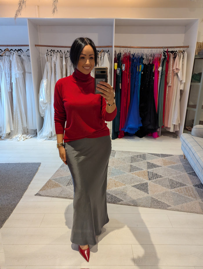 Andam Red Polo Neck Jumper 16 NWT