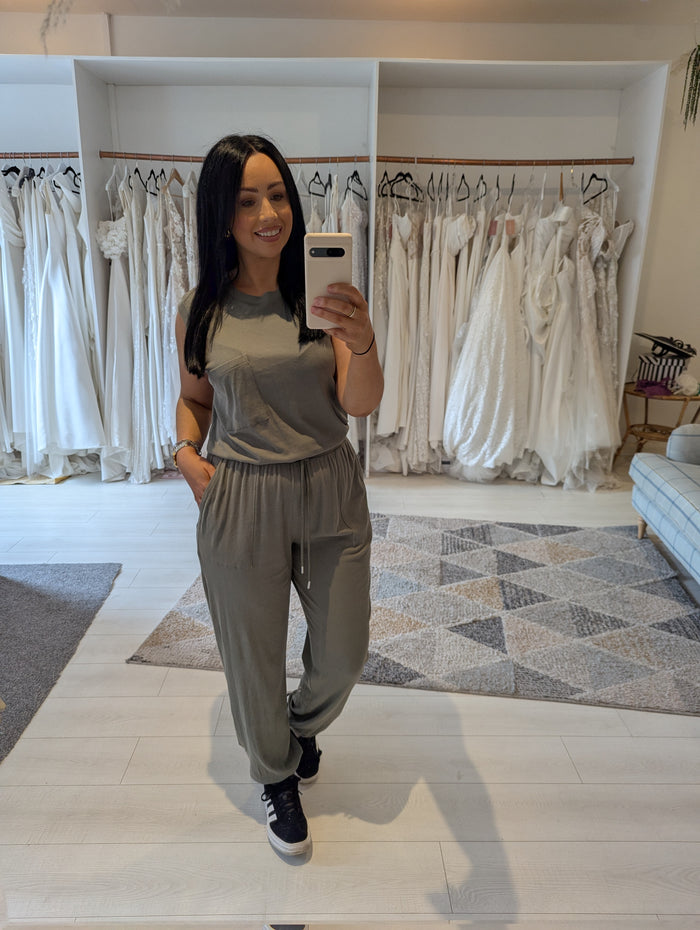 Anthony Thomas Melillo Khaki Jumpsuit M