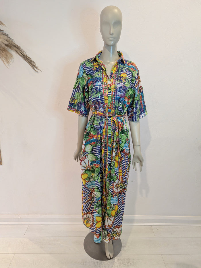 Antica Sartoria Lemon Multi print Dress L