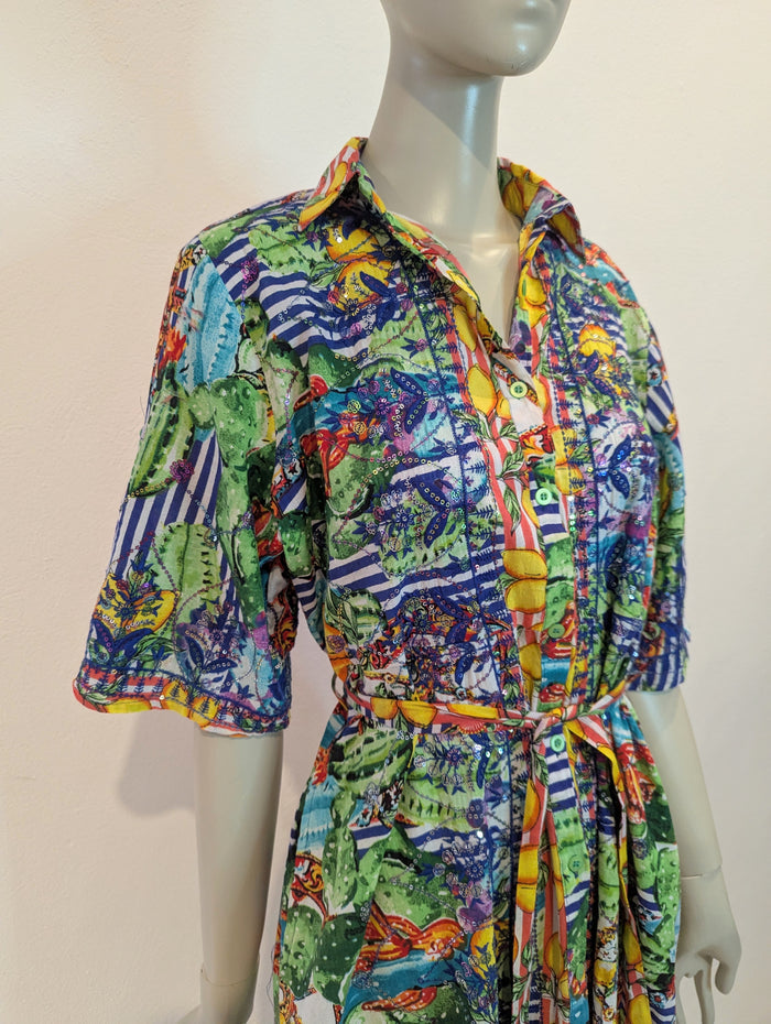 Antica Sartoria Lemon Multi print Dress L