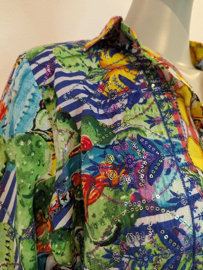 Antica Sartoria Lemon Multi print Dress L