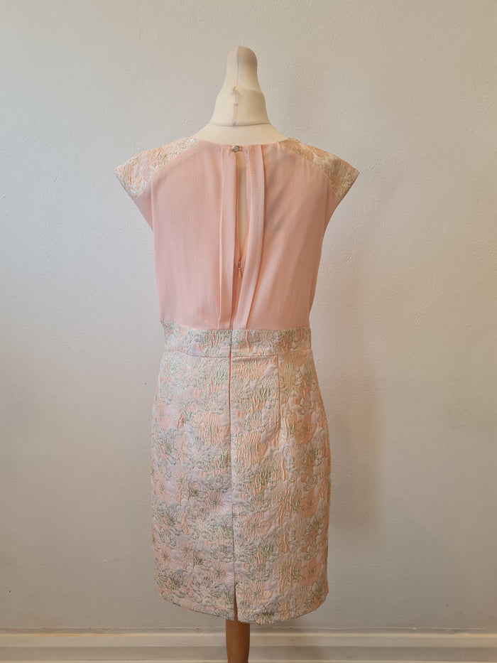 Arggido Arggido Pink/gold tie waist dress S/M
