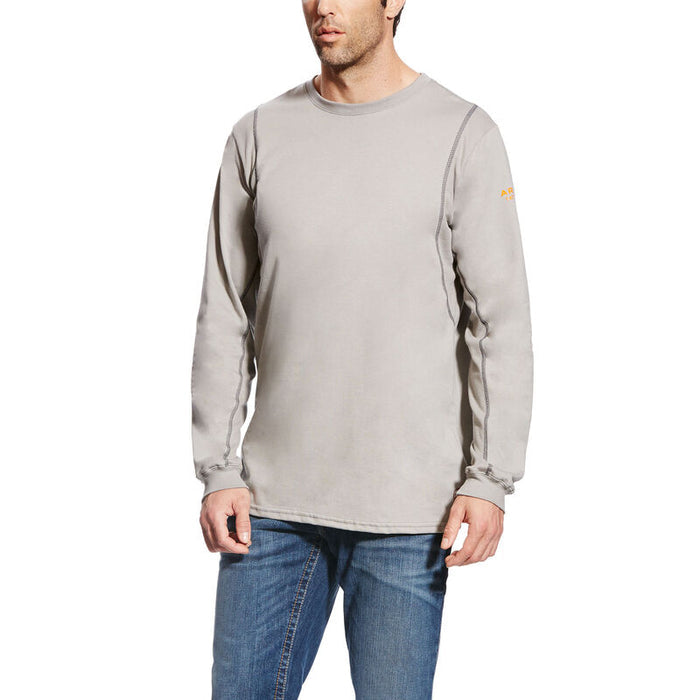 Ariat 10019015 Flame Resistant AC Crew T-Shirt, Sivler Fox