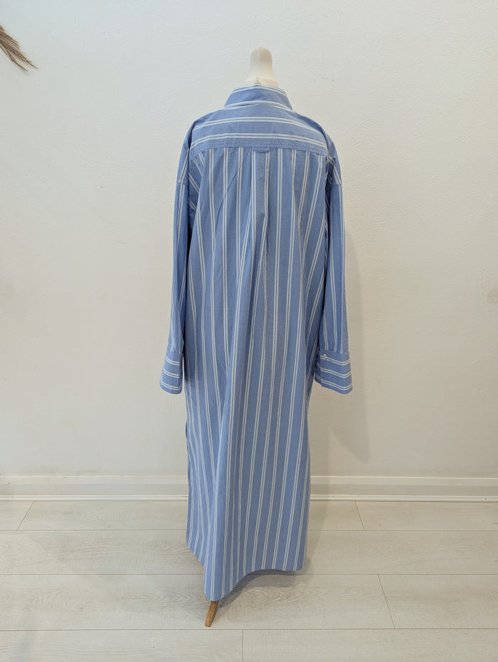 Arket blue/white striped maxi dress 10