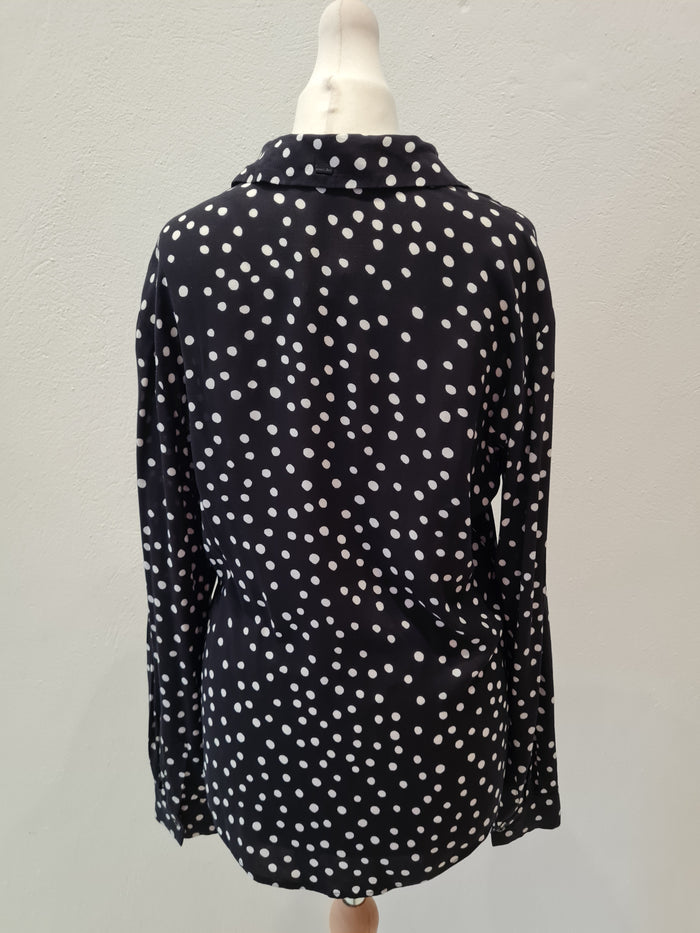 Armani Jeans Black/White Polkadot Blouse Size 10