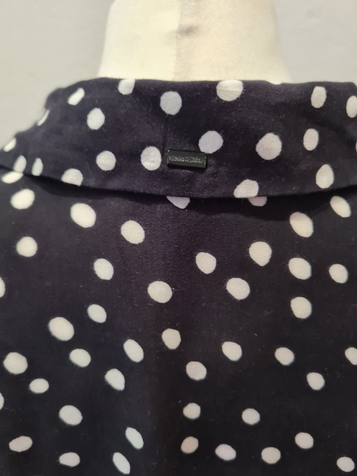 Armani Jeans Black/White Polkadot Blouse Size 10