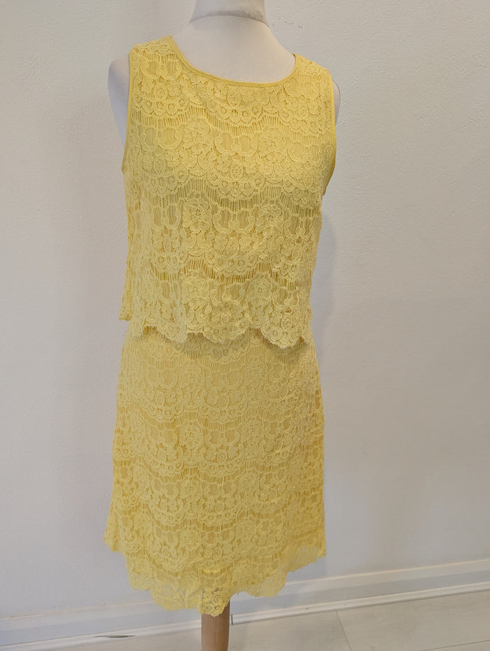 Armani Jeans Yellow Lace Dress 38