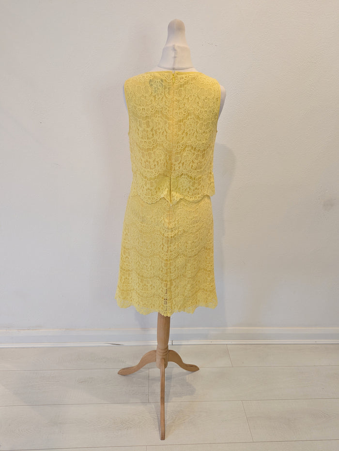 Armani Jeans Yellow Lace Dress 38