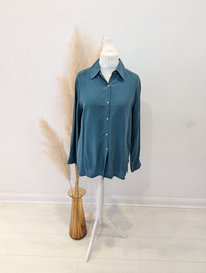 Art Of Silk Teal Blouse M