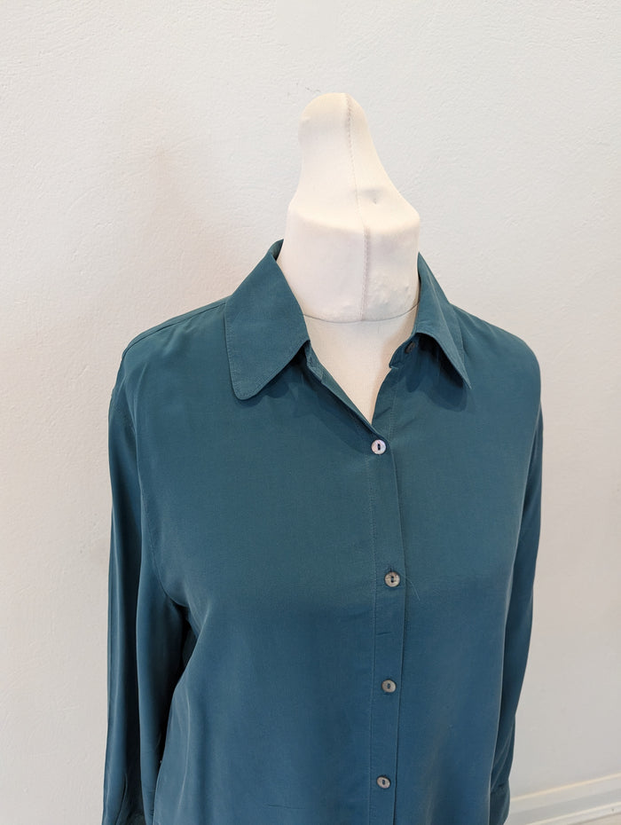Art Of Silk Teal Blouse M