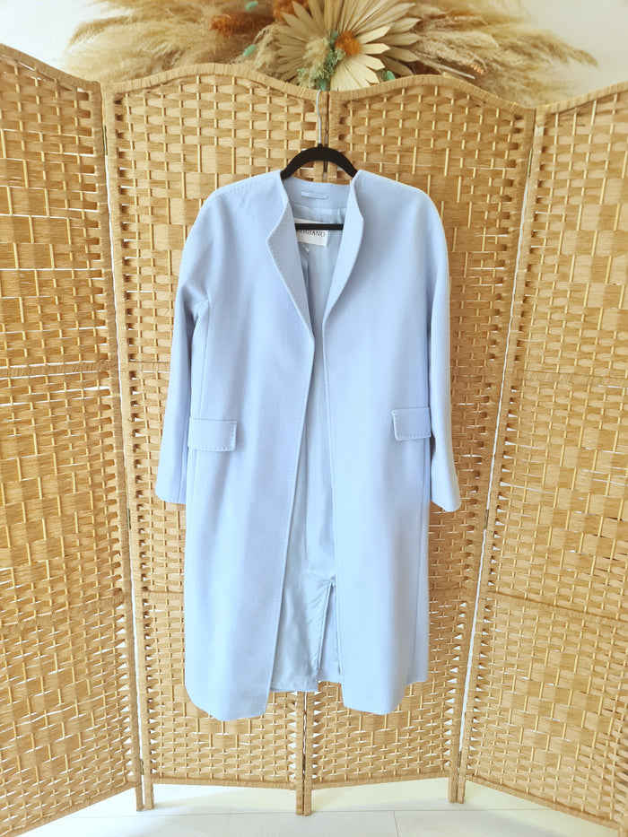 Artigiano blue virgin/angora wool coat 8/10