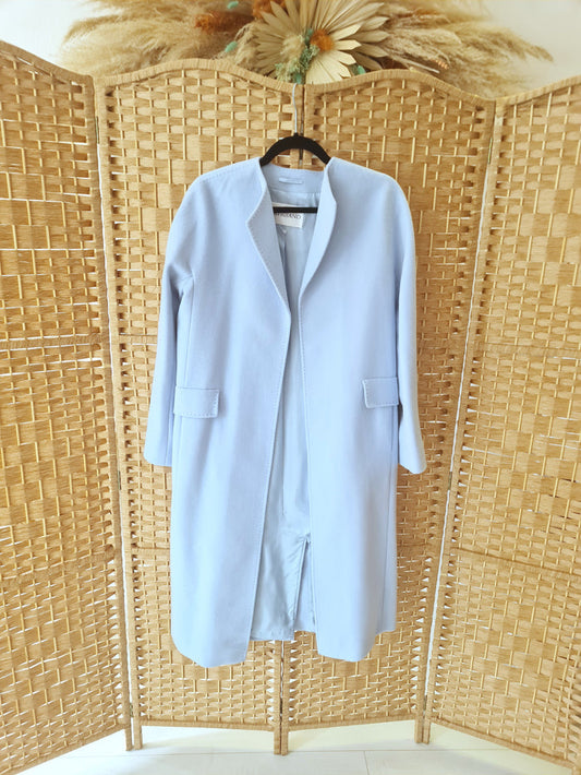 Artigiano blue virgin/angora wool coat 8/10