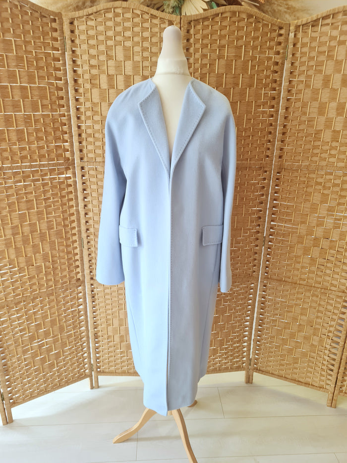 Artigiano blue virgin/angora wool coat 8/10