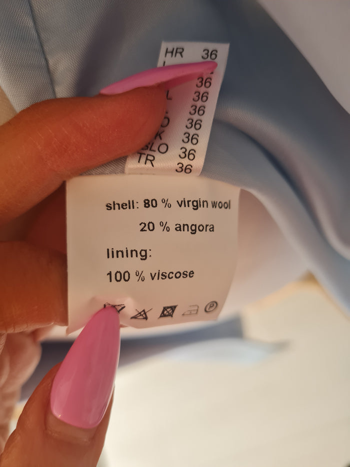 Artigiano blue virgin/angora wool coat 8/10