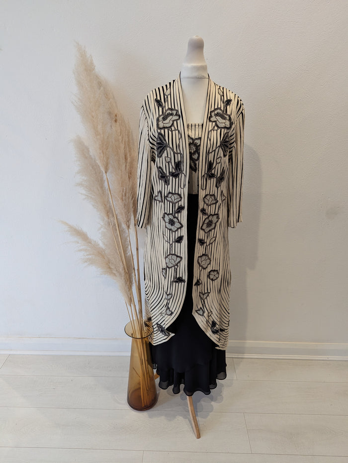 Aruba 3 Piece Black/Cream Skirt Suit 12
