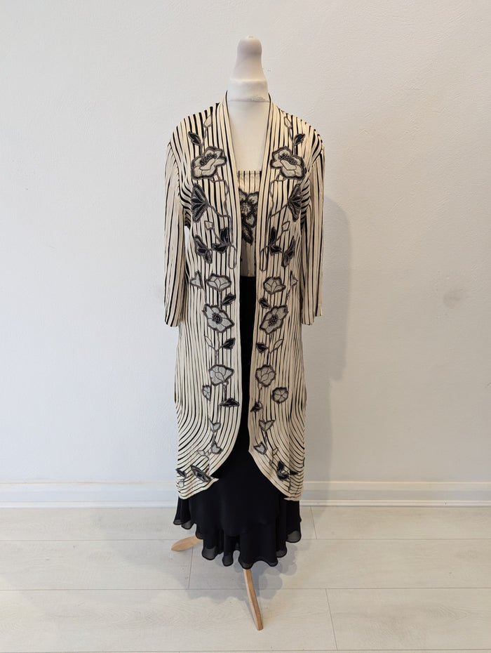 Aruba 3 Piece Black/Cream Skirt Suit 12