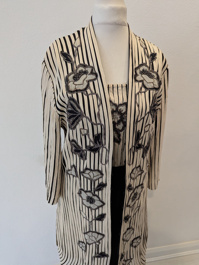Aruba 3 Piece Black/Cream Skirt Suit 12